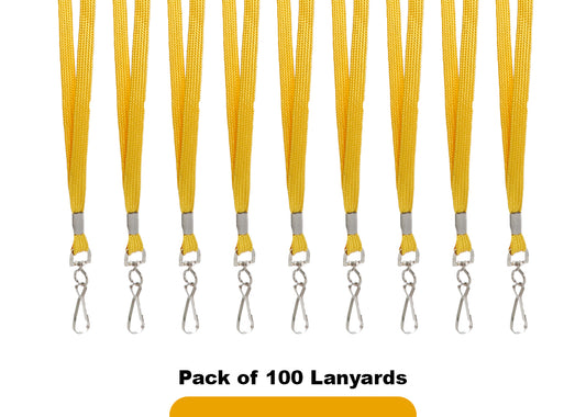 Wholesale 100 Pack Mango Yellow Lanyards