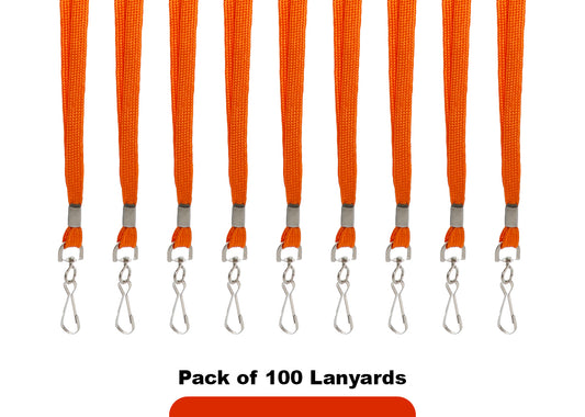 Wholesale 100 Pack Orange Lanyards