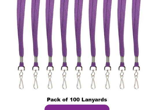 Wholesale 100 Pack Purple Lanyards