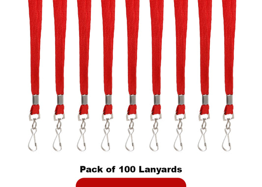 Wholesale 100 Pack Red Lanyards